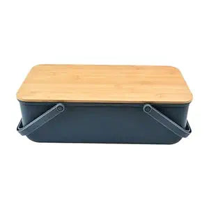Bread Keeper for Bread, Bun, Bagel, Loaf Bakery Space Saving Cafes Bread Box Navy