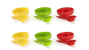 Puno Plastic Soup Bowl Spoon Set(12 Piece Set) 12 Bowl and 12 Spoon