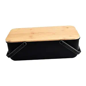BNF Bread Keeper for Bread, Bun, Bagel, Loaf Bakery Space Saving Cafes Bread Box Black | Home & Garden