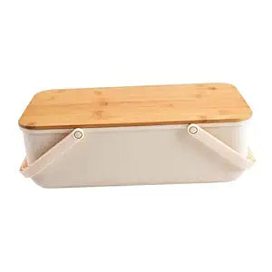 Bread Keeper for Bread, Bun, Bagel, Loaf Bakery Space Saving Cafes Bread Box White