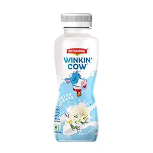 Britannia Winkin Cow Thick Milkshake Vanilla Pet Bottle, 180 ml, Liquid
