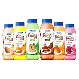 GOVIND MILK & MILK PRODUCTS Funzz Liquid Flavoured Milk Variety Pack-Pista, Rose, Chocolate, Butterscotch, Badam, Kesar-Enriched With Vitamins And Minerals-Includes Calcium 200 Ml (Pack Of 12).
