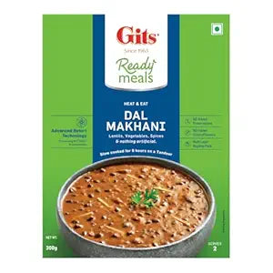 Gits Ready to Eat Dal Makhani, Pure Veg, Heat and Eat Indian Meal, Microwaveable, 300g