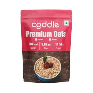Coddle Premium Instant Oats 500g | Natural Wholegrain High Protein Breakfast | Easy to Cook Dalia Porridge | Fibre-Rich Oats for Weight Loss & Heart Health | Protein for Men & Women