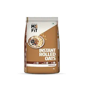 MuscleBlaze Fit Instant Oats (Unflavoured, 1kg) | 12g Protein | 100% Rolled Oats, Breakfast Cereals for Weight Management