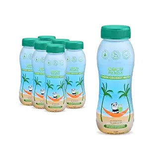 Coco Panda 100% Natural Tender Coconut Water - Pack of 6 (each 200 ml) | No Added Sugar or Artificial Flavor | Extracted from Real Green Young Tender Coconuts | Instant Hydration, Energy Booster