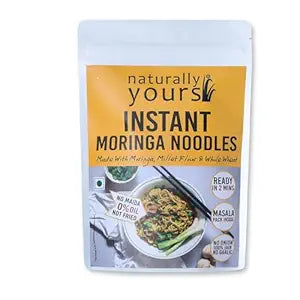 Naturally Yours Moringa Instant Ramen Noodles – Moringa Leaf, Millet & Whole Wheat | High Protein, No Maida, No MSG, Not Fried, Jain Friendly | Ready in 2 Mins | 175g each | Pack of 2 with Tastemaker