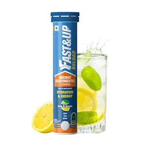 Fast&Up Reload (5 Litres) Low Sugar energy drink for Instant Hydration- 20 Effervescent Tablets with all 5 Essential Electrolytes + Added Vitamins -Certified Electrolytes Drink- Lime and Lemon flavour