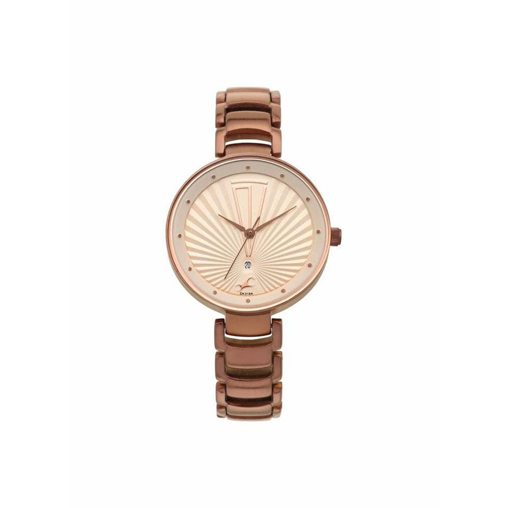Giordano Elegant Square Rose Gold Watch for Women – Crystal & Roman Hour Markers, Day-Date Display, Stainless Steel Strap