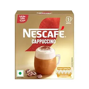 Nescafe Cappuccino | Café-like Coffee At Home |Coffee Premix | Just Add Hot Water | 125 G (5 Sachets x 25 G).
