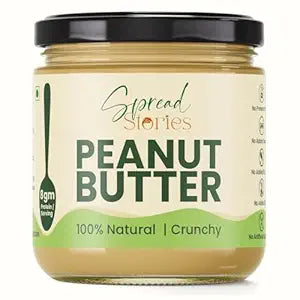 Spread Stories Natural Peanut Butter Crunchy 200g | Made with Peanuts, Jaggery & Salt | No Added Oil or Preservatives | High Protein, Vegan, Gluten-Free | Eco-Friendly Glass Jar
