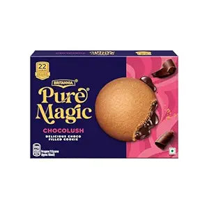 Britannia Pure Magic Chocolush - Delicious Choco Filled Cookie | 300 gm | Live this moment with crunchy and gooey choco filling cookie