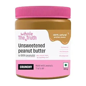 The Whole Truth - No Added Sugar Peanut Butter - Crunchy - 325g - Unsweetened - Gluten Free
