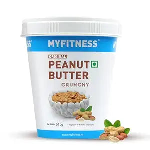 MYFITNESS Original Classic Peanut Butter Crunchy 510g | 25g Protein to Boost Energy | Tasty & Healthy Nut Butter Spread | Vegan | Cholesterol Free, Gluten Free | Zero Trans Fat | Peanut Butter Crunchy
