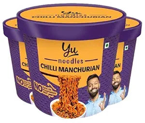 Yu Foodlabs Cup Noodles-Chilli Manchurian Korean Style Spicy Ramen Noodles-Pack Of 3-No Preservatives-Instant Food-100% Natural&Veg-Ready To Eat Instant Noodles In 5 Mins-675G-Yu Foodlabs,315 Grams