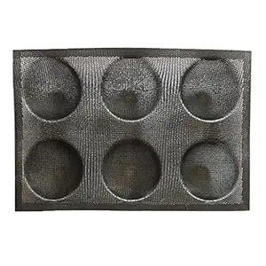 LR Decor Silicone Bun Bread Form Round Shape Bread Tray Perforated Bakery Molds for Baking Bread,Hamburger,bun, Puff, Tartlet and More
