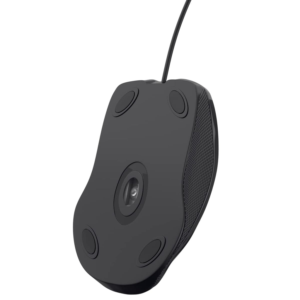 Portronics Toad 101 Wired Optical Mouse with 1200 DPI, Plug & Play, Hi-Optical Tracking, 1.25M Cable Length, 30Lakhs Click Life(Black)