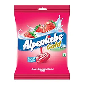 Alpenliebe Gold, Cream Strawberry Candy Pouch, 90 Pc, 297 g
