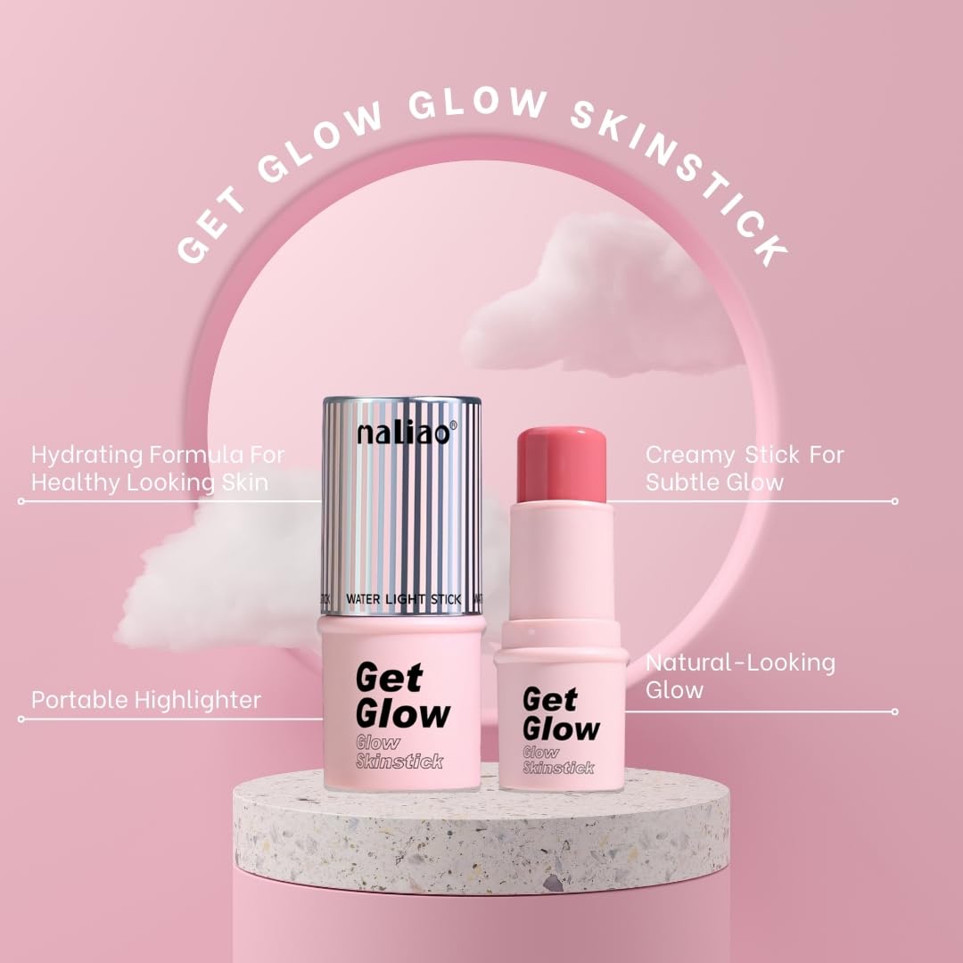 Maliao Get Glow Skinstick - Radiant Glow Highlighter for Luminous Skin (1, CLEAN WATER, Medium)