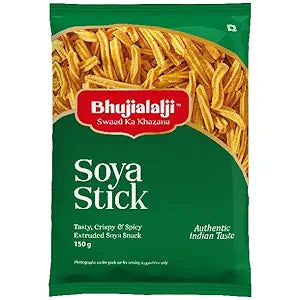 Bhujialalji Soya Sticks (pack of 1) 150g | snacks | Namkeen savoury chips | All time favourite indian snacks/Namkeen | Ready to eat | Crispy & Light snacks.