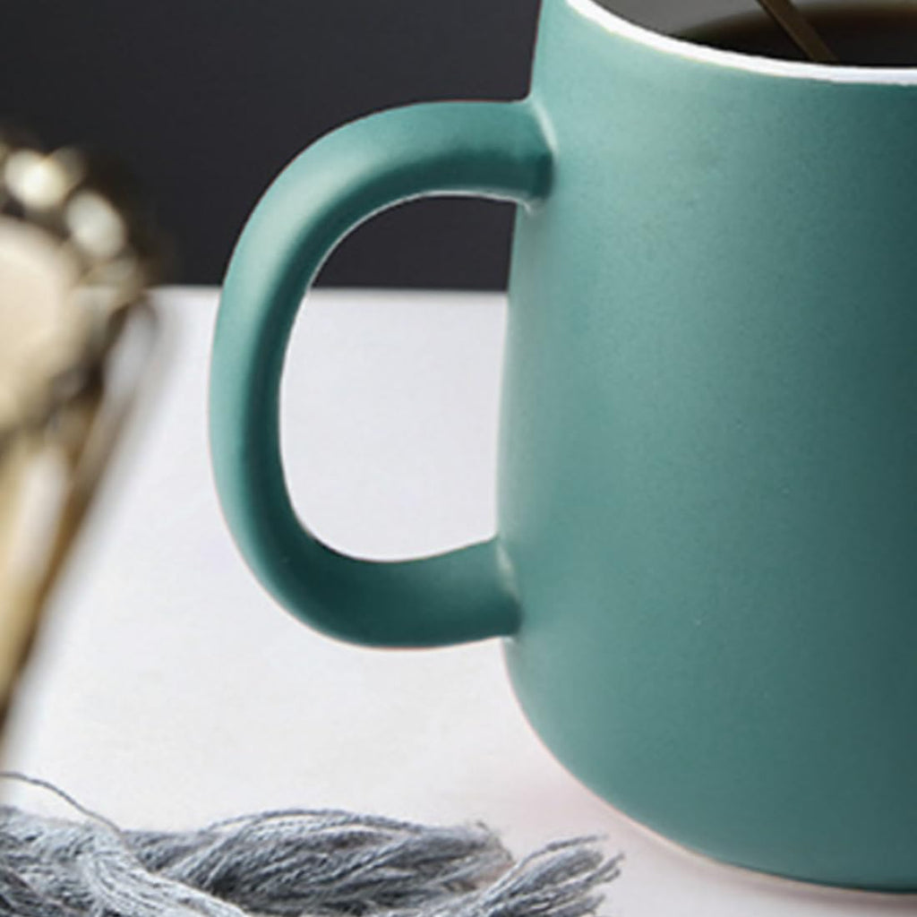 Shay Large Ceramic Coffee Cup Set of 2, Midnight Blue, 320ml | Cappuccino Cup | Glossy Finish | Large Ceramic Coffee Cup | Premium Porcelain Coffee Cup | Microwave Safe (XL Cuppa - Midnight Blue)