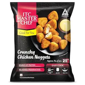ITC Master Chef Crunchy Chicken Nuggets, Non-Veg Frozen Snack, Ready to Cook, 450g