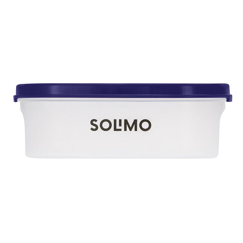Amazon Brand - Solimo Modular Plastic Storage Containers with Lid | Airtight | BPA-Free | Set of 4 | 600 ML (Transparent)