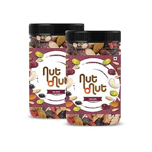 Nut O Nut Healthy Berry Dry Fruit & Nut Mix 500g (250g x 2) -Almond, Cashew, Walnut, Green & Black Raisin, Cranberry, Sunflower Seed, Pumpkin Seeds- Mixnut Dry Fruits Seeds Pack- Superfood Trail Mix