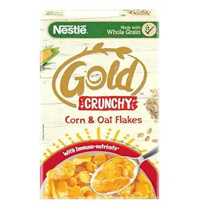 Nestlé Gold Crunchy Corn & Oat Flakes - Breakfast Cereal With Immuno-Nutrients|Made With Whole Grains & The Goodness Of B Vitamins, Calcium & Vitamin D, 475g, Bag-In-Box Pack
