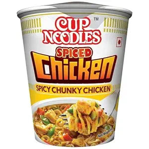 Top ramen Nissin Cup Noodles Mini Spiced Chicken | Aromatic Spices with Savory Chicken and Spicy Chunks | Quick & Flavorful Snack | 45g