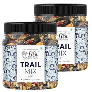 LILA DRY FRUITS Premium Trail Mix 1Kg (500g x 2) - Cashew, Raisins, Almonds, Apricots, Goji Berry, Pumpkin Seeds, Sunflower Seeds, Cranberry, Blueberry, Plum Dry Fruits Mix Perfect for Gifting