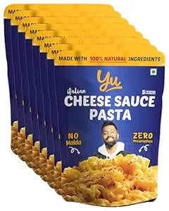 Yu Foodlabs Italian Cheese Sauce Pasta - No Maida - No Msg - Zero Preservatives - Instant Penne Pasta With Sauce - Ready To Eat Pasta In 5 Mins - 520 Gram (65G X Pack Of 8)