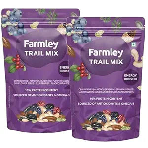 Farmley Trail Mix,160g each | 7 Superfood in 1 Mixes | Dry Fruits Contains Almonds, Cashews, Blueberries, Cranberry Slices,Blackcurrant, Pumpkin & Sunflower Seeds - Pack of 2