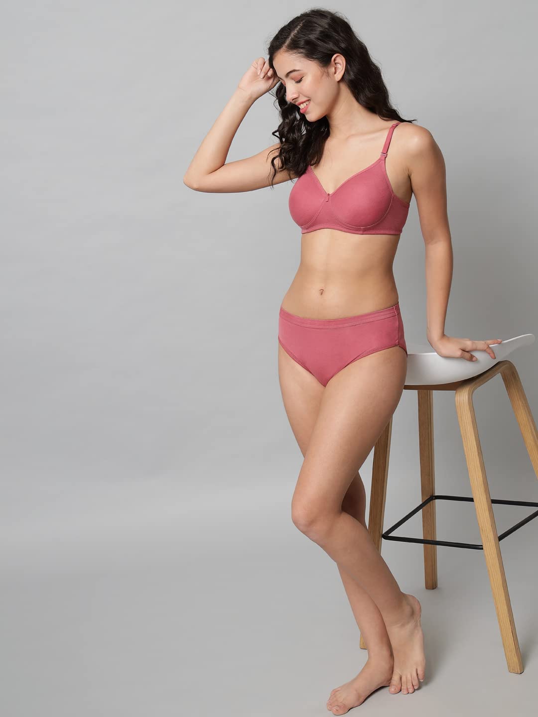 BRIELLE Women's Lingerie Set with Full Coverage Padded Women Cotton Bra Panty Set Sexy Bra Panty Set Pack of 3 Sets