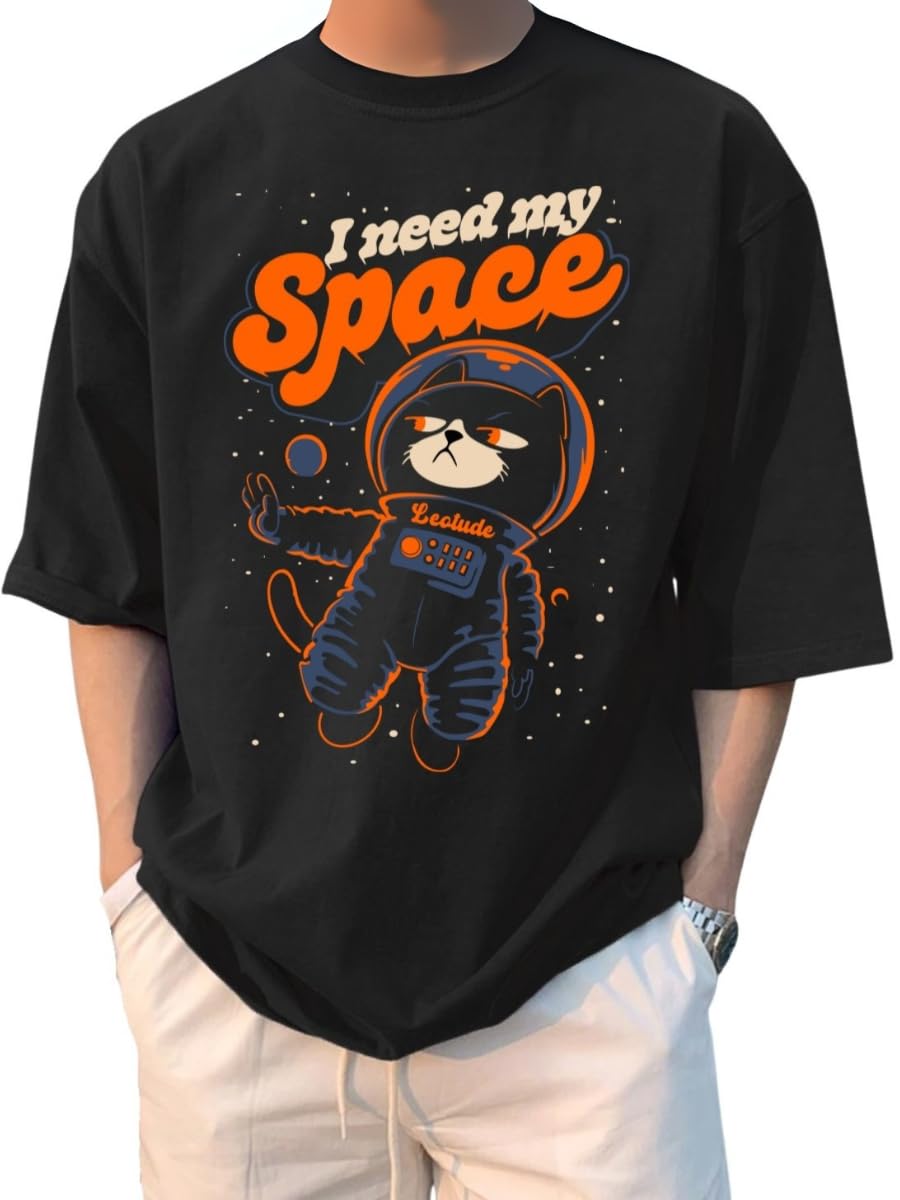 boffi ... 100% Cotton Oversized T-Shirt Unisex Drop Shoulder Dye Washed Street Look Black Pack of 1