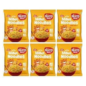 Slurrp Farm No Maida, No MSG Instant Noodles | Magic Masala | Not Fried, Millet Noodles, 6 X 57 g