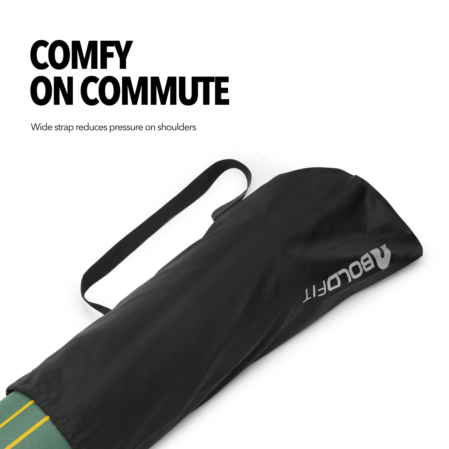 Boldfit Yoga Mat Cover Bag-Durable, Lightweight & Stylish with Zippered Closure and Adjustable Strap (Fits Mats Up to 10mm Thick)