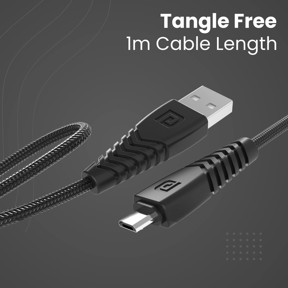 Ambrane Unbreakable 3 in 1 USB Fast Charging USB Cable with Type C, Lightning, Micro USB Port with 2.1 A, Compatible with iPhone, iPad, Samsung, OnePlus, Mi, Oppo, Vivo, Xiaomi, 1.25M (Trio-11, Black)