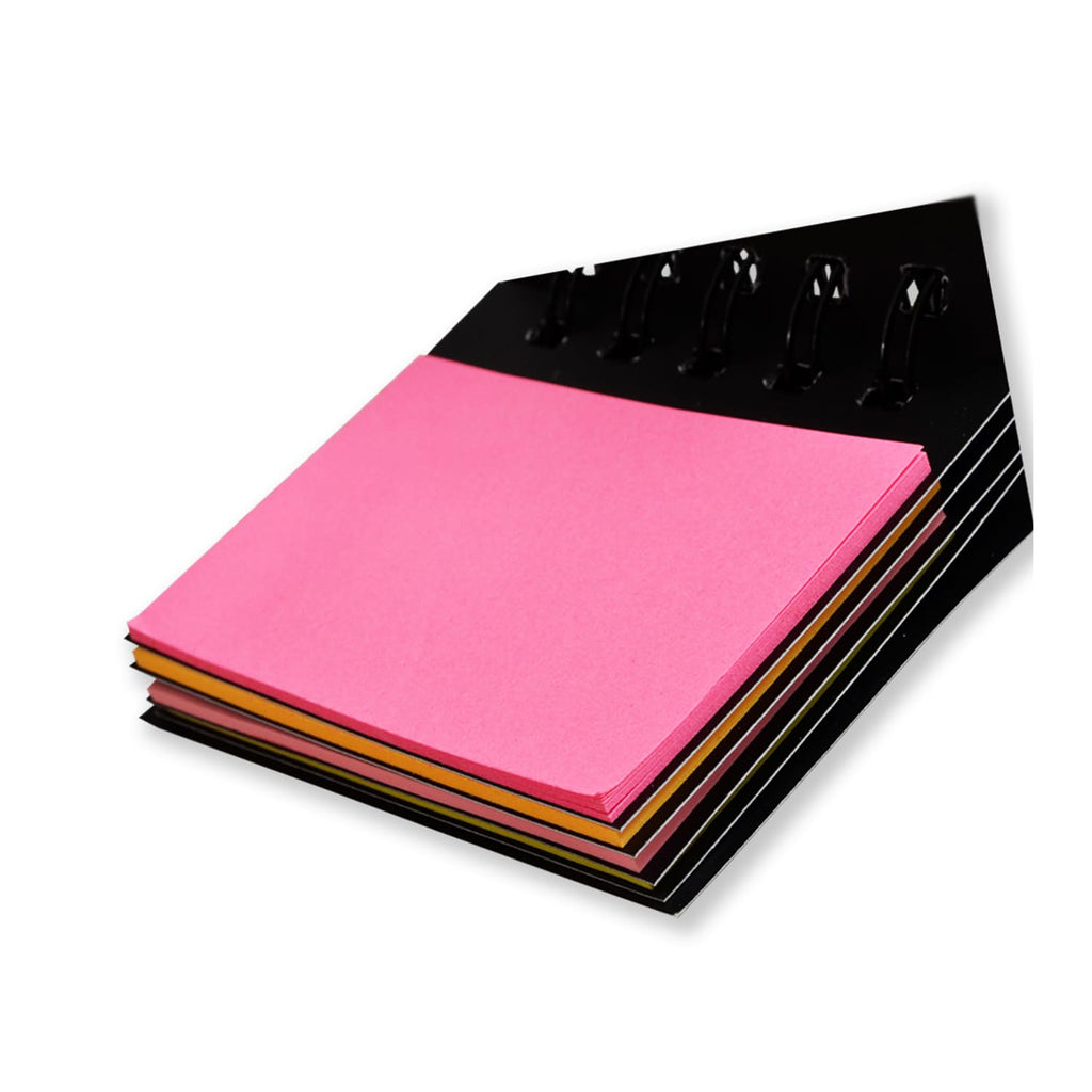 Amazon Brand - Solimo Sticky Notes Pad, Pocket-Size, Wirobound (2 x 3 Notes and Flags, 5 Colours)