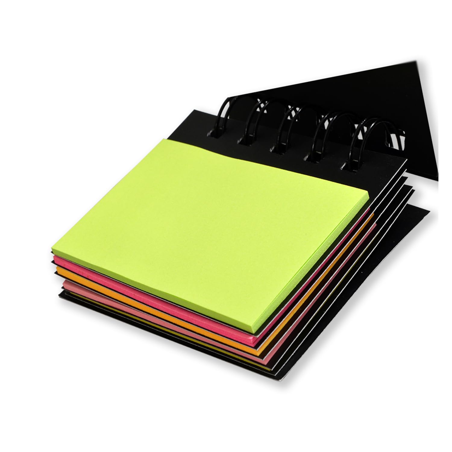 Amazon Brand - Solimo Sticky Notes Pad, Pocket-Size, Wirobound (2 x 3 Notes and Flags, 5 Colours)