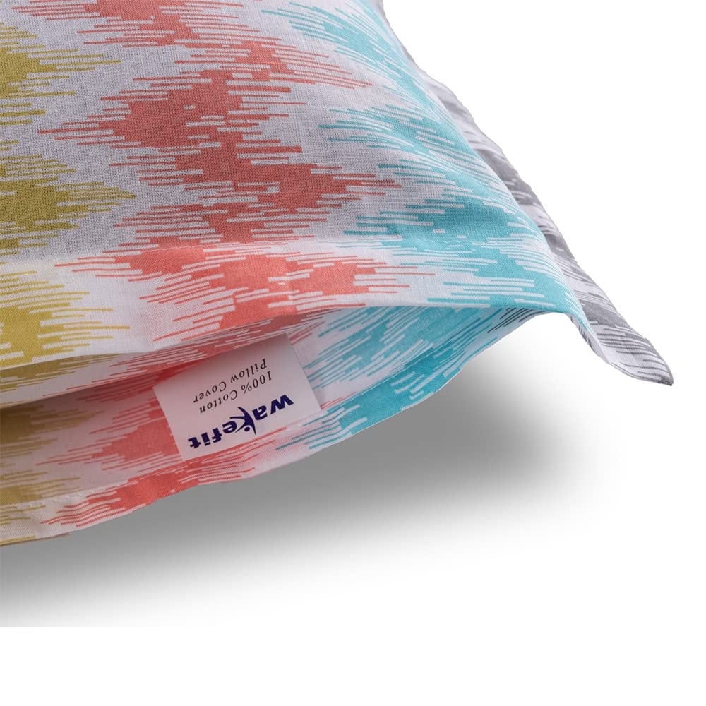 Wakefit Pillow Cover | Premium Cotton 144 TC Pillow Print Covers Standard - 18 x 27 inches (Parisa - Set of 2)