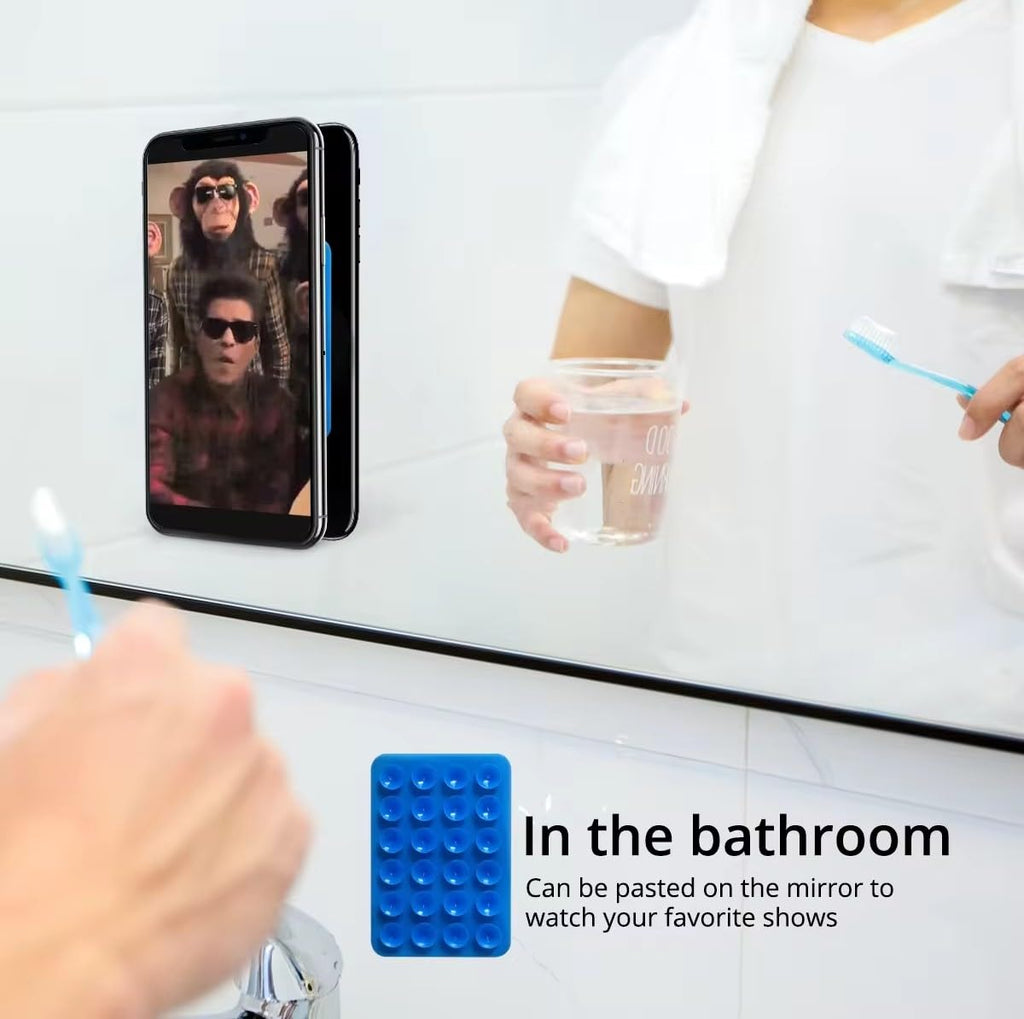 amazon basics Suction Phone Case Anti-Slip Silicone Multipurpose Hands-Free Sticky Pads for Phone Case Mount for Selfies Videos Mirror Shower Car Dashboard - Pink (1 Piece)