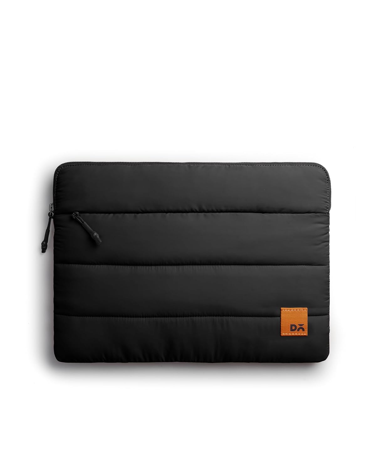 DailyObjects Medium Stria Portable Laptop Sleeve | Durable Polyester | Compatible with Laptop/MacBook Air/Pro Upto 14 in | Water Resistant Fabric |Padded Compartment with Zip Closure - Carbon Black