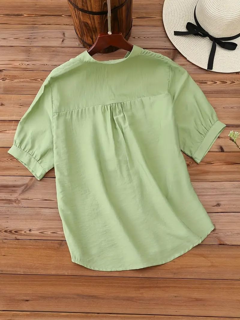 LITZO Shirts for Women – Korean Style Long Sleeve Oversized Button Down | Plus Size Workwear Top for Office & Casual Wear (L-98-101)