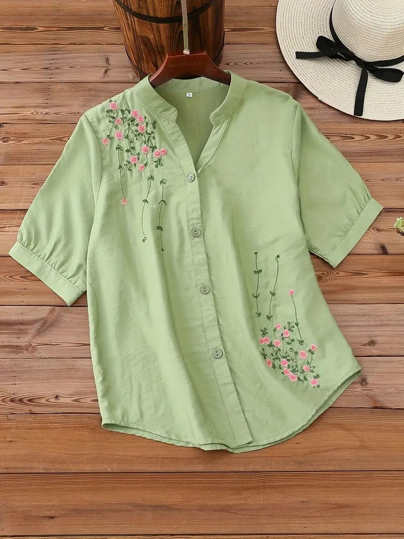 LITZO Shirts for Women – Korean Style Long Sleeve Oversized Button Down | Plus Size Workwear Top for Office & Casual Wear (L-98-101)