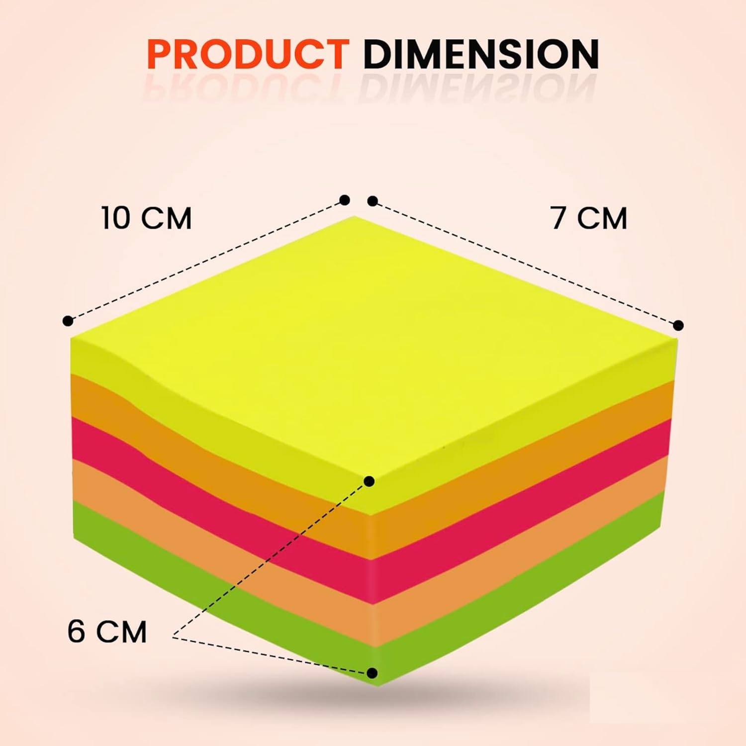 Cubic Multicolour Sticky Notes – 400 Sheets | 5 Bright Colours (80 Sheets Each) | Self-Adhesive, Removable & Residue-Free Memo Pads | Ideal for Notes, Reminders, Planning, Study & Office Use