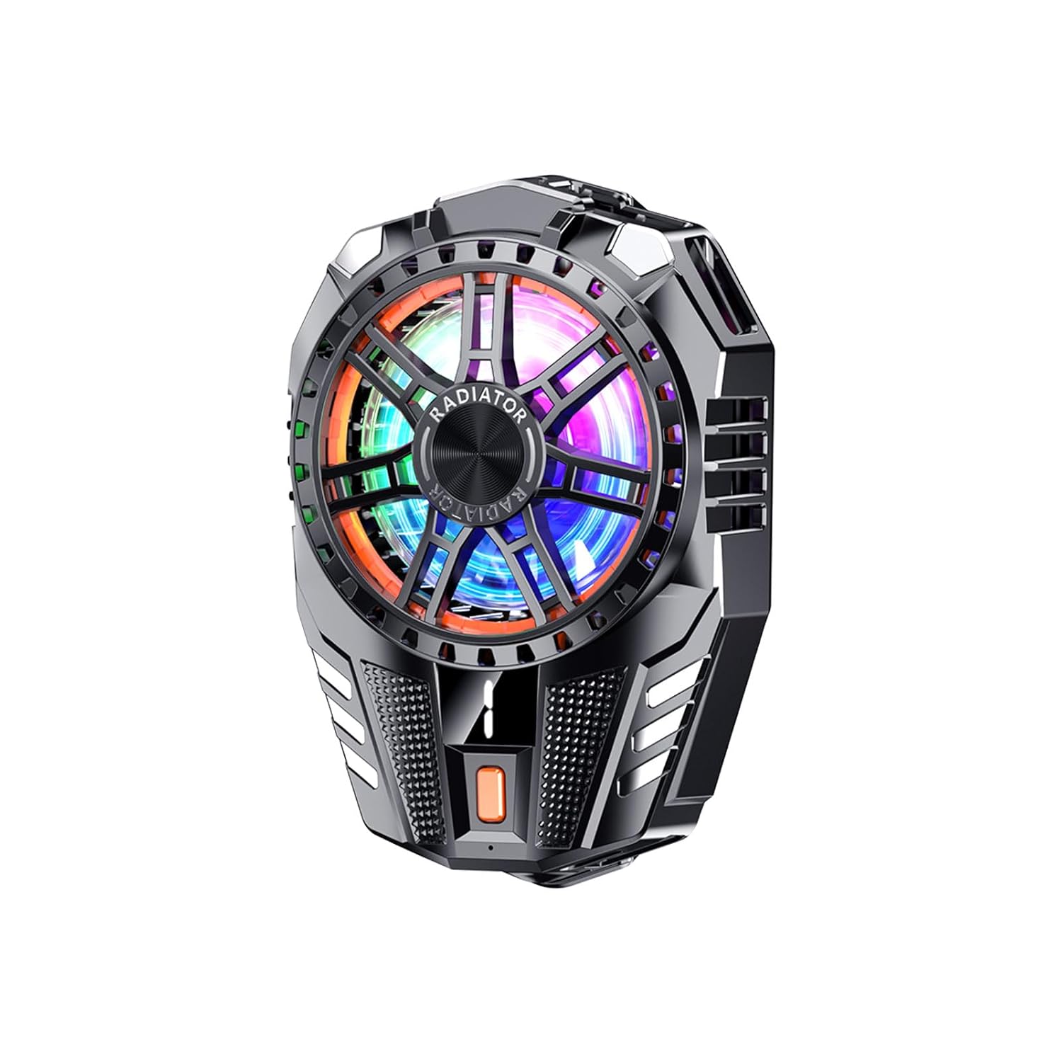 Zebronics NS5000 Laptop Metal Stand with Dual Fan, Upto 17 inch, Multicolor Fan + Speed Controller, 58CFM Airflow, 7-Level Angle Adjustment, Foldable, with USB & Type-C Ports, Anti-Slip Silicone Pads