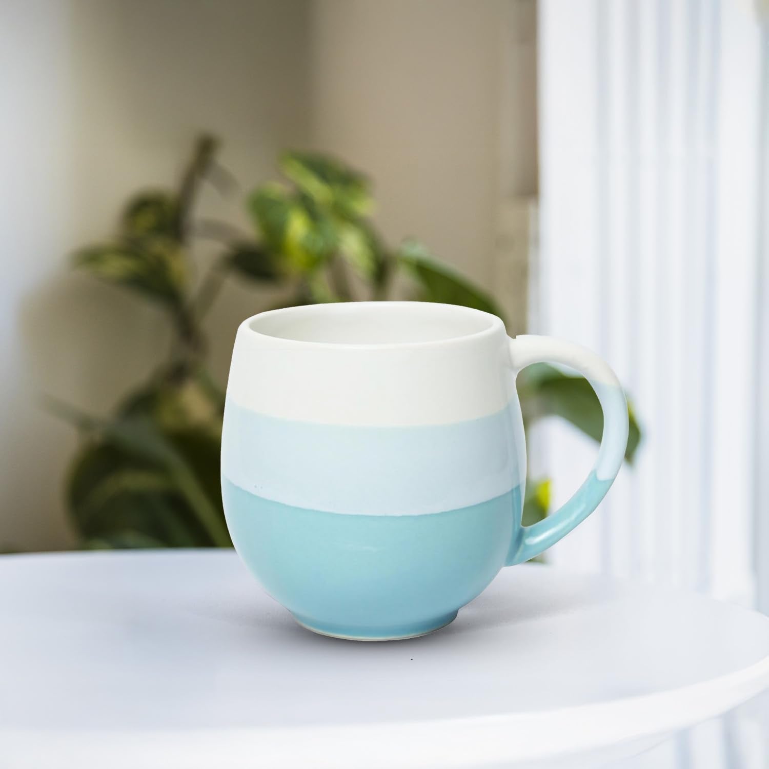 U & U UNIQUE UTILITIES Large Ceramic Coffee Mug (450 ML) | Milk Mug | Microwave & Dishwasher Safe | Coffee Cups | Ideal for Home, Office & Gift (Sea Green)