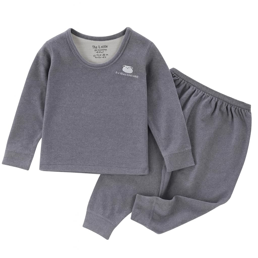 THE LITTLE LOOKERS Kids Winter Thermal Wear | Unisex Fleece Innerwear Set for Baby Girl & Baby Boy | Warm Woolen T-Shirt & Bottom Set