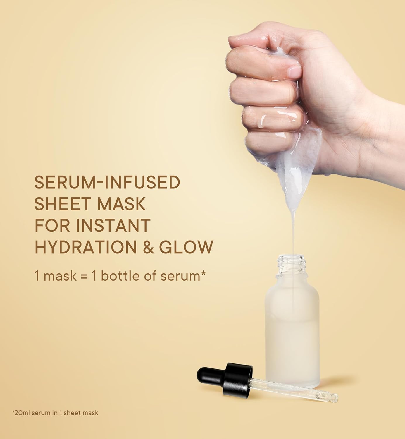 Quench Deep Hydration Korean Sheet Mask with Rice Water, Ceramides & Hyaluronic Acid | Korean Face Mask for Glowing Skin | Hydrates & Instantly Plumps Skin | Made in Korea (Pack of 1, 20ml)